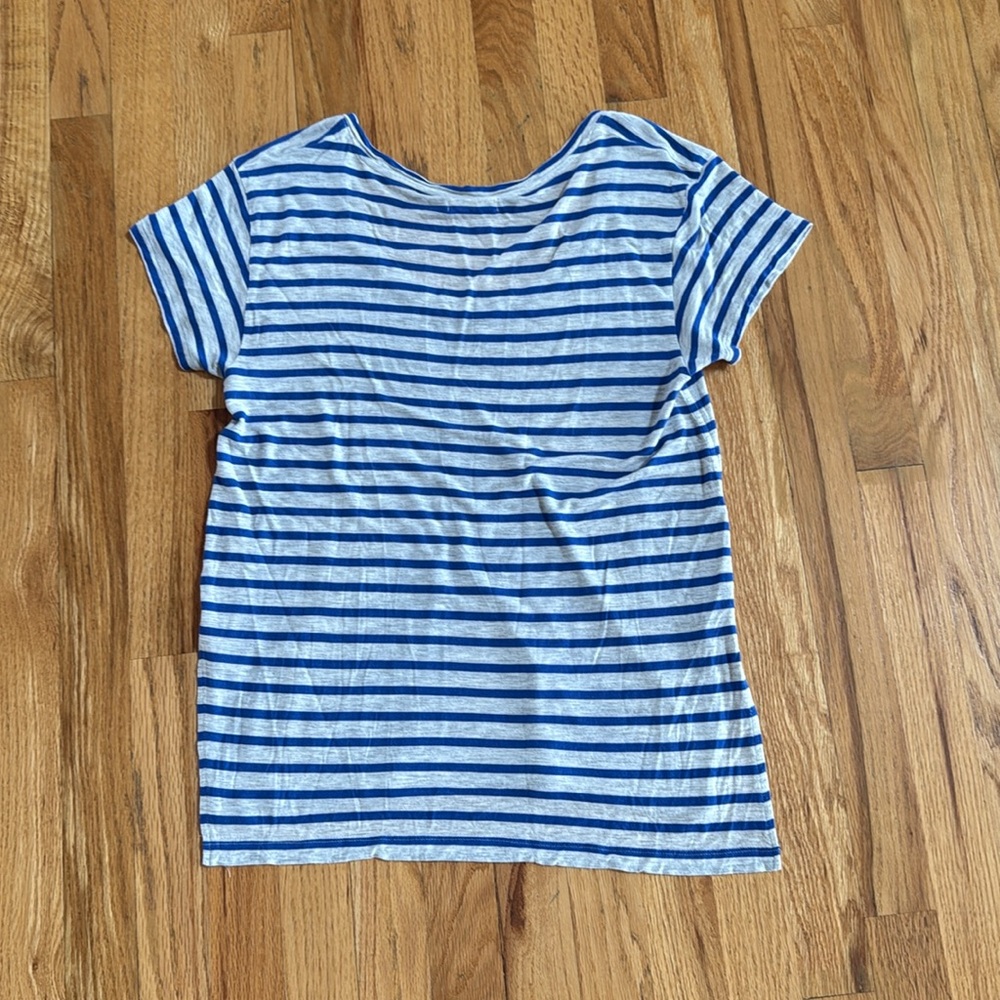 MADEWELL Gray w/ Blue Stripe Lightweight Pocket T-Shirt, Size Medium - Picture 6 of 6